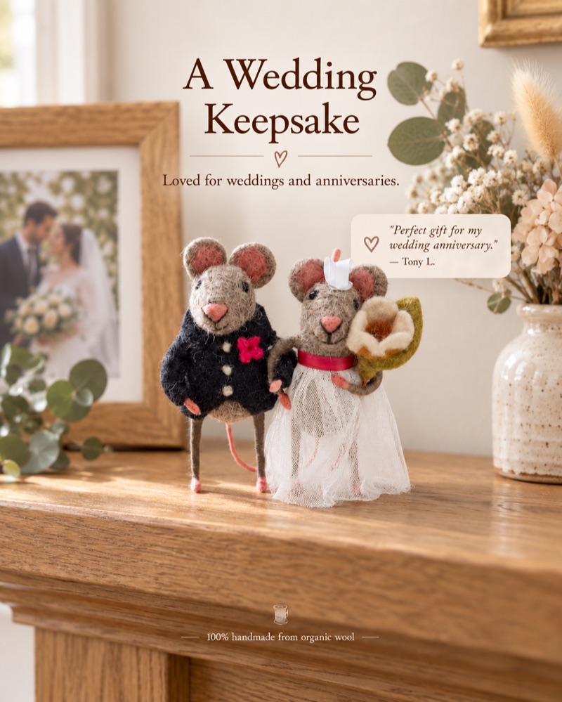Mice, mantelpiece, 